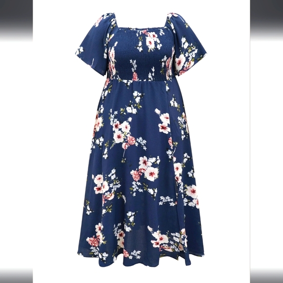 BloomChic Floral Maxi Dress - Navy and White NWT - Picture 1 of 5